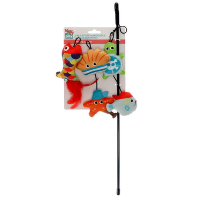 Kitty Play 3-in-1 Interchangeable Cat Teaser Wand Magical Private Crew