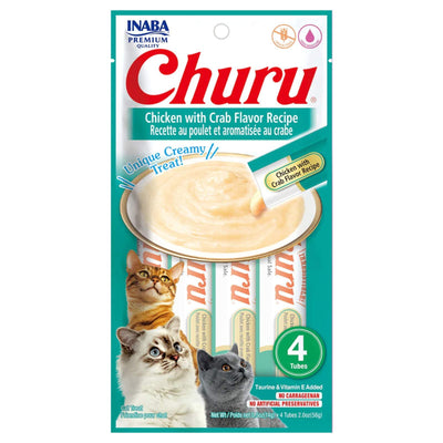 INABA Cat Churu Puree Chicken With Crab 14gx4