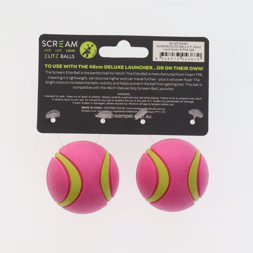 Scream Elite Ball Loud Pink & Green 2pk - Small
