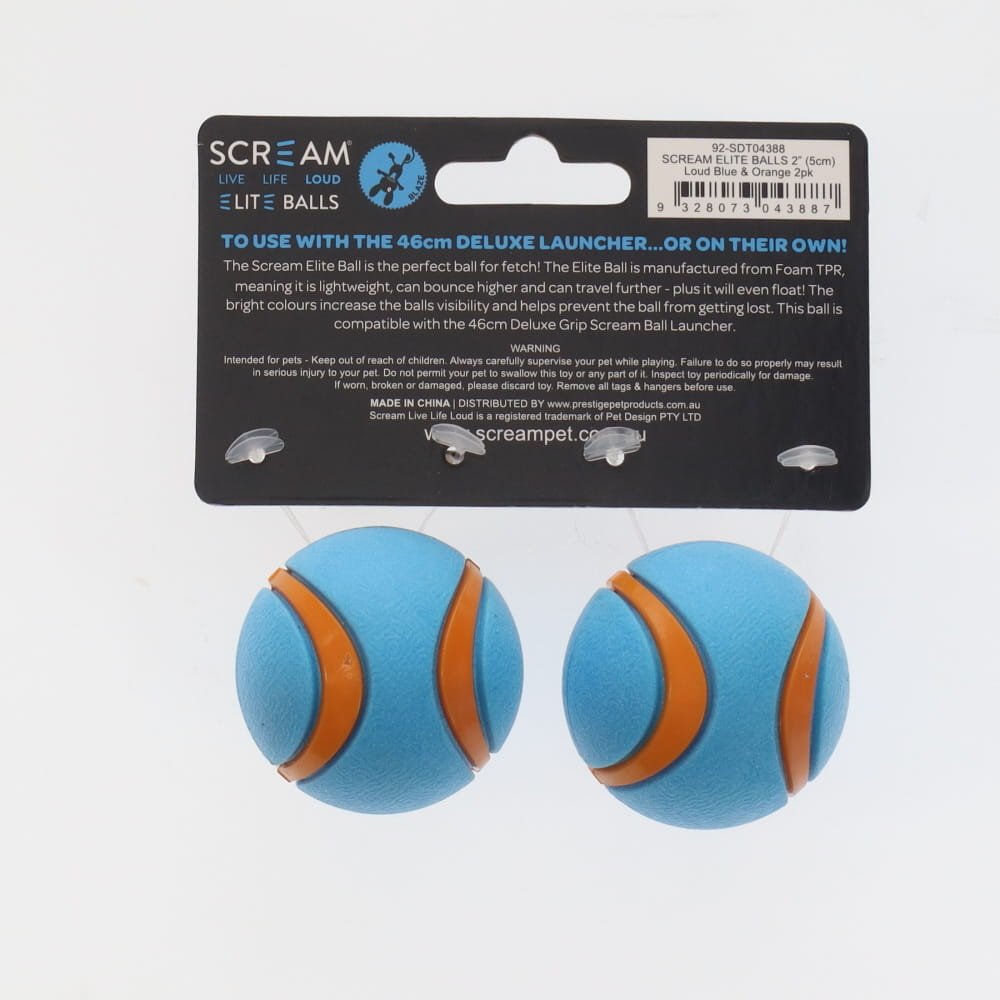 Scream Elite Ball Loud Blue & Orange 2pk - Small
