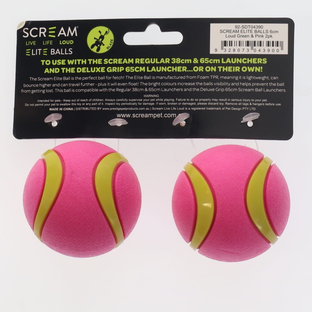 Scream Elite Ball Loud Pink & Green 2pk - Medium