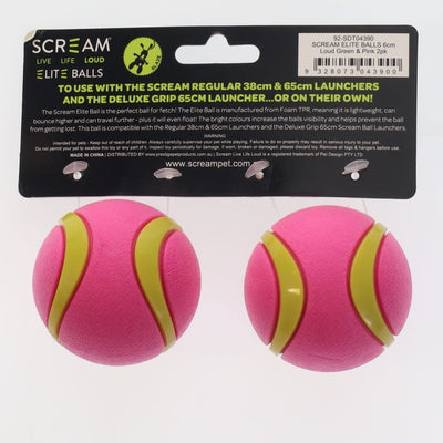 Scream Elite Ball Loud Pink & Green 2pk - Medium