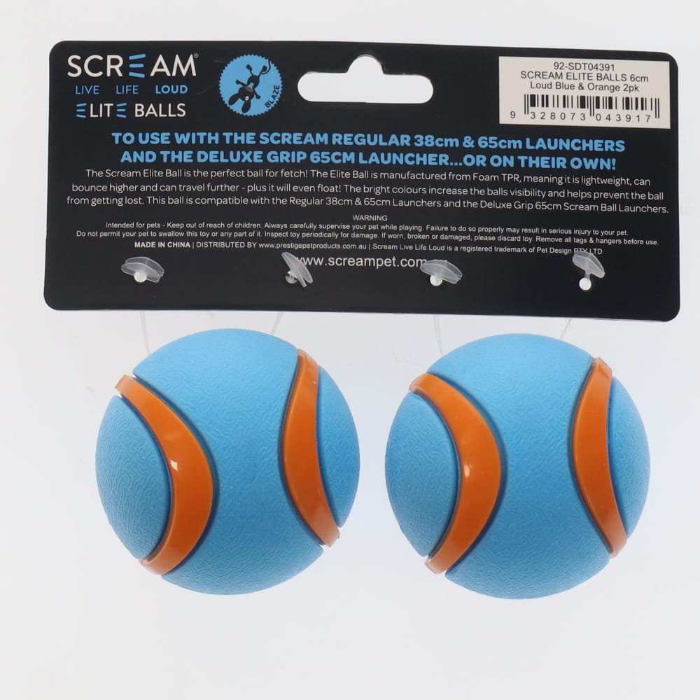 Scream Elite Ball Loud Blue & Orange 2pk - Medium
