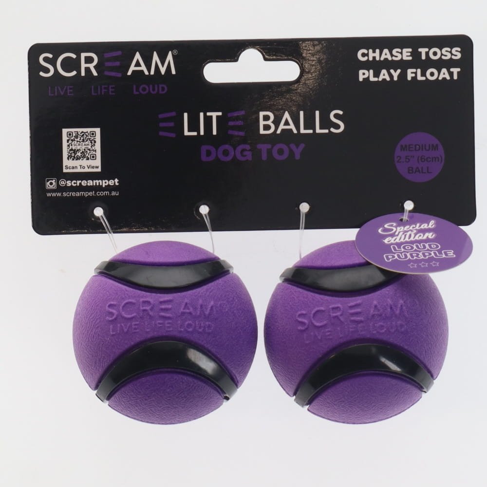 Scream Elite Ball Loud Purple & Black 2pk - Medium