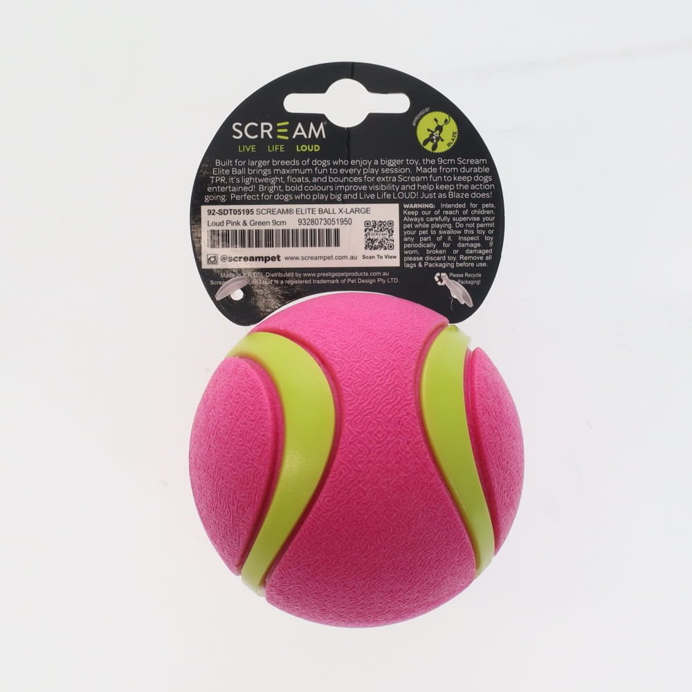 Scream Elite Ball Loud Pink & Green 1pk - XLarge