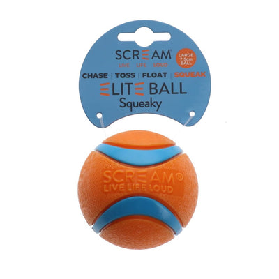 Scream Elite Ball Squeaky Loud Orange & Blue 1pk - Large