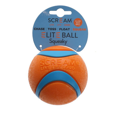 Scream Elite Ball Squeaky Loud Orange & Blue 1pk - XLarge