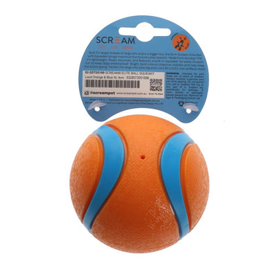 Scream Elite Ball Squeaky Loud Orange & Blue 1pk - XLarge