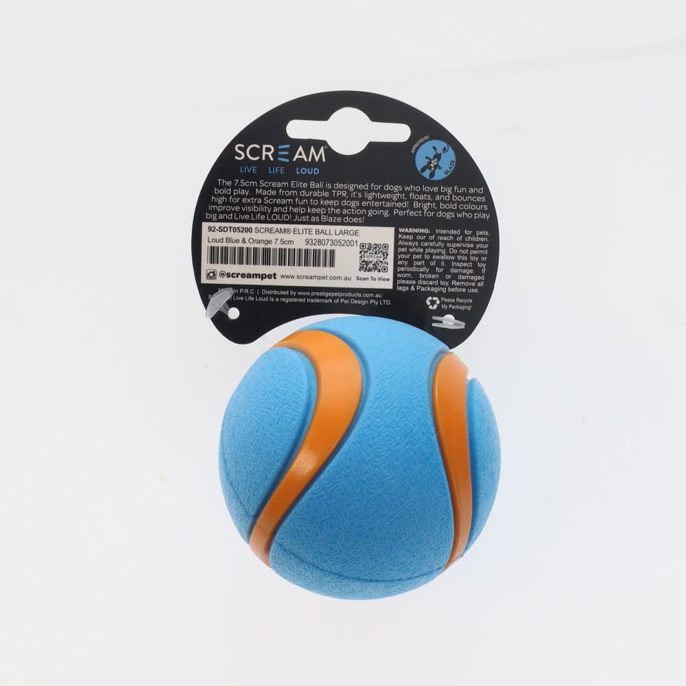 Scream Elite Ball Loud Blue & Orange 1pk - Large