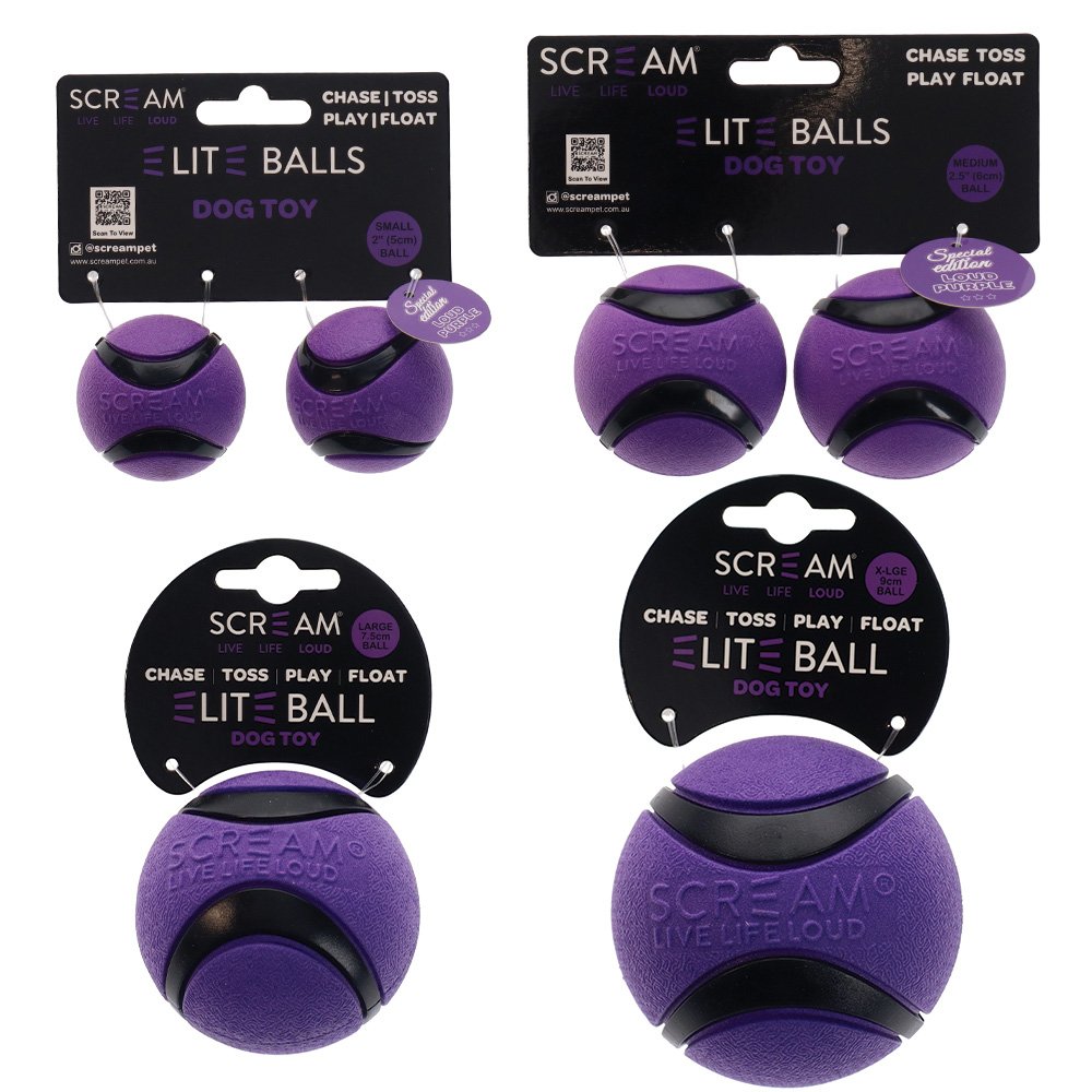 Scream Elite Ball Loud Purple & Black 1pk - XLarge