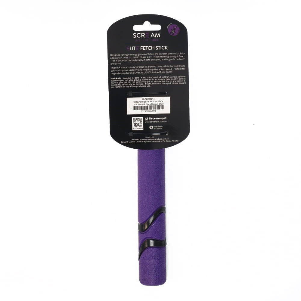 Scream Elite Fetch Stick Loud Purple & Black - Medium