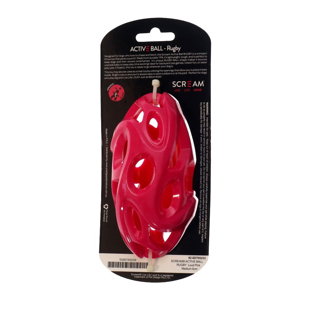 Scream Active Ball Rugby Loud Pink - Medium