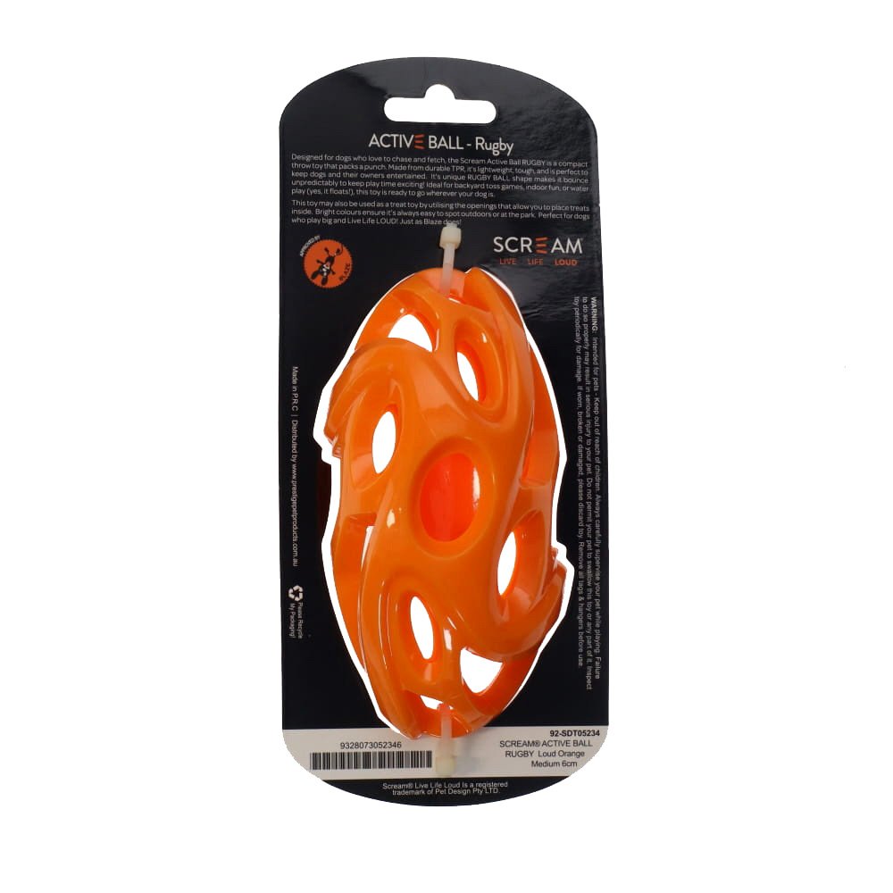 Scream Active Ball Rugby Loud Orange - Medium