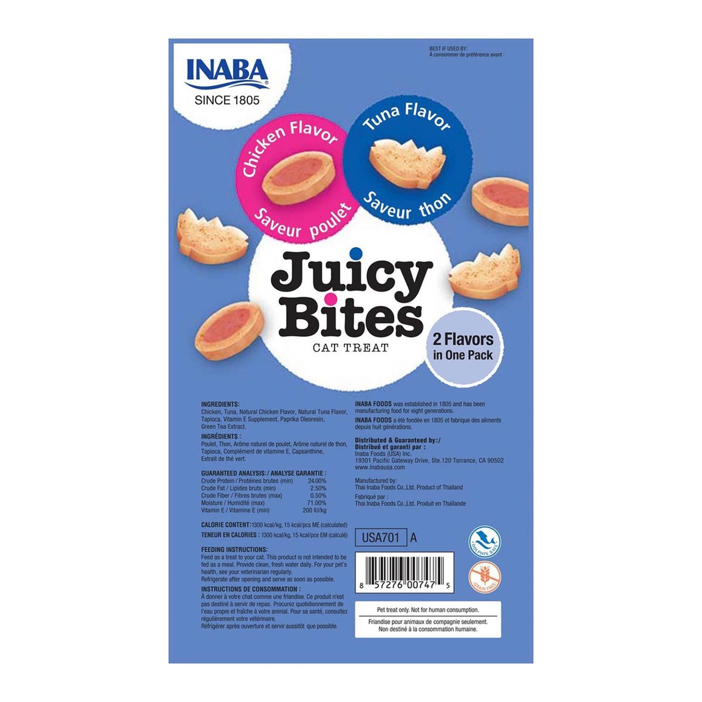 INABA Cat Juicy Bites Tuna & Chicken 34G