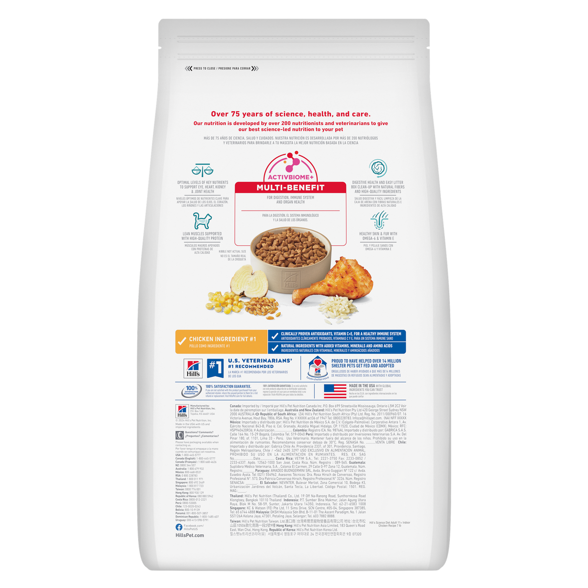 Hill's Science Diet Adult Cat Dry Food Adult 11+ Indoor Chicken Recipe 3.17kg