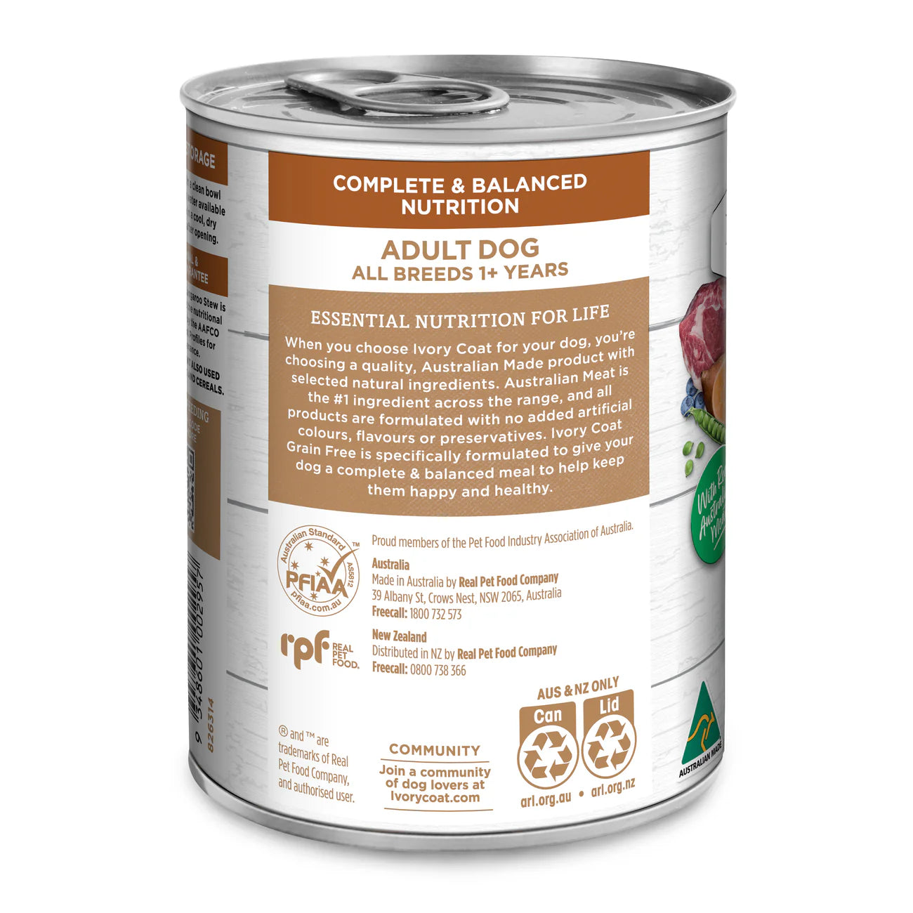 IVORY COAT - Grain Free Adult Wet Dog Food Lamb & Kangaroo Stew