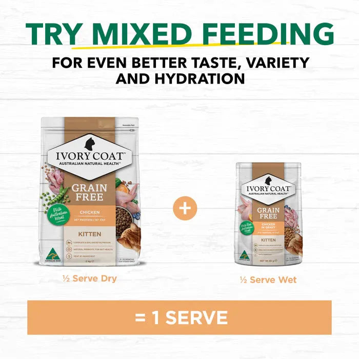 IVORY COAT - Grain Free Kitten Wet Cat Food Chicken in Gravy