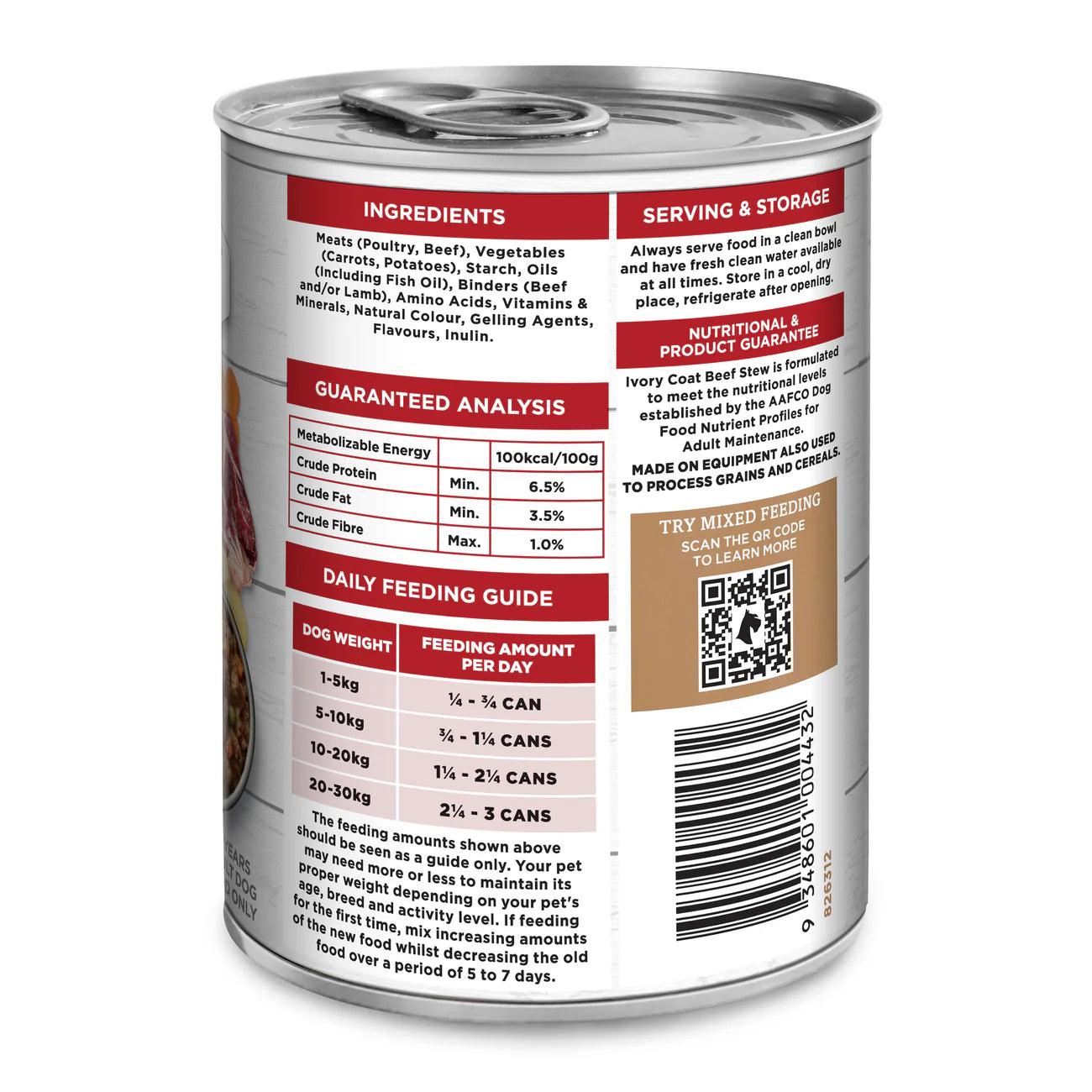 IVORY COAT - Grain Free Adult Wet Dog Food Beef Stew