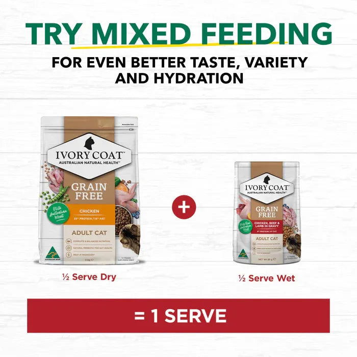 IVORY COAT - Grain Free Adult Wet Cat Food Chicken with Beef & Lamb in Gravy