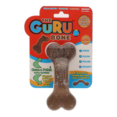 GURU Dog Toy Bone Bacon-Scented Medium