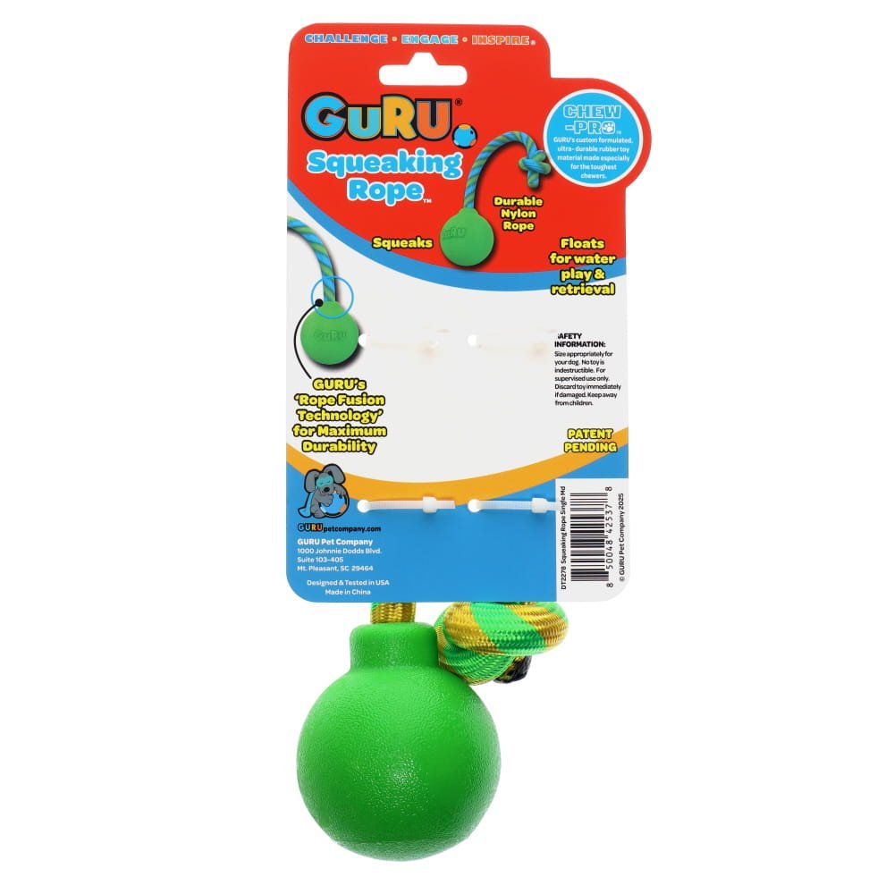 GURU Dog Toy Single Squeaking Rope Medium