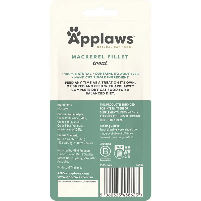 Applaws Cat Treat Whole Mackerel Loin 30g