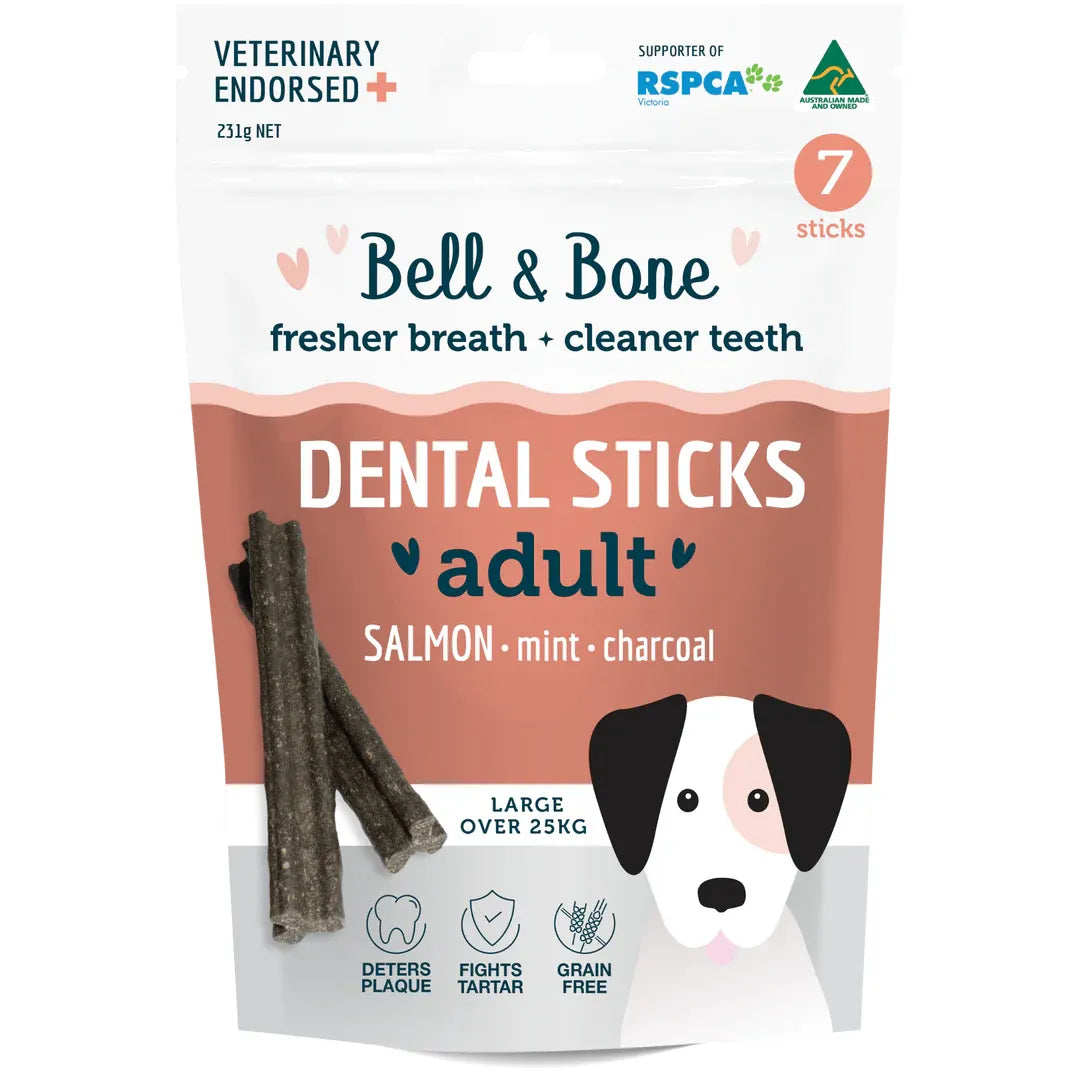 Bell and Bone Dog Dental Sticks - Salmon, Mint and Charcoal