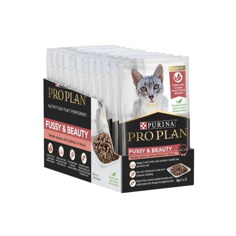 Purina PRO PLAN Fussy & Beauty Tender Pieces With Salmon in Gravy Wet Cat Food