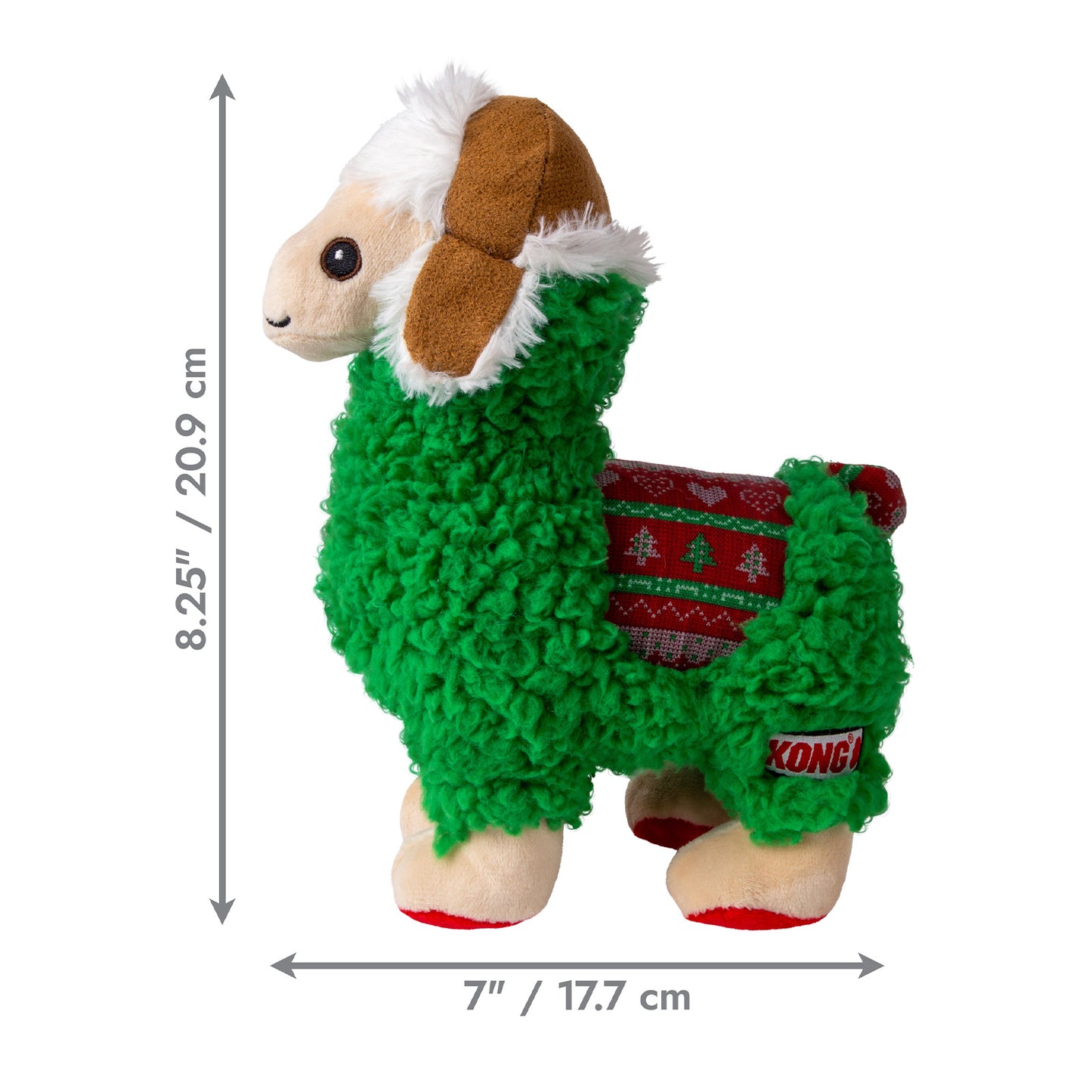 KONG Squeaky Dog Toy Holiday Sherps Llama Medium