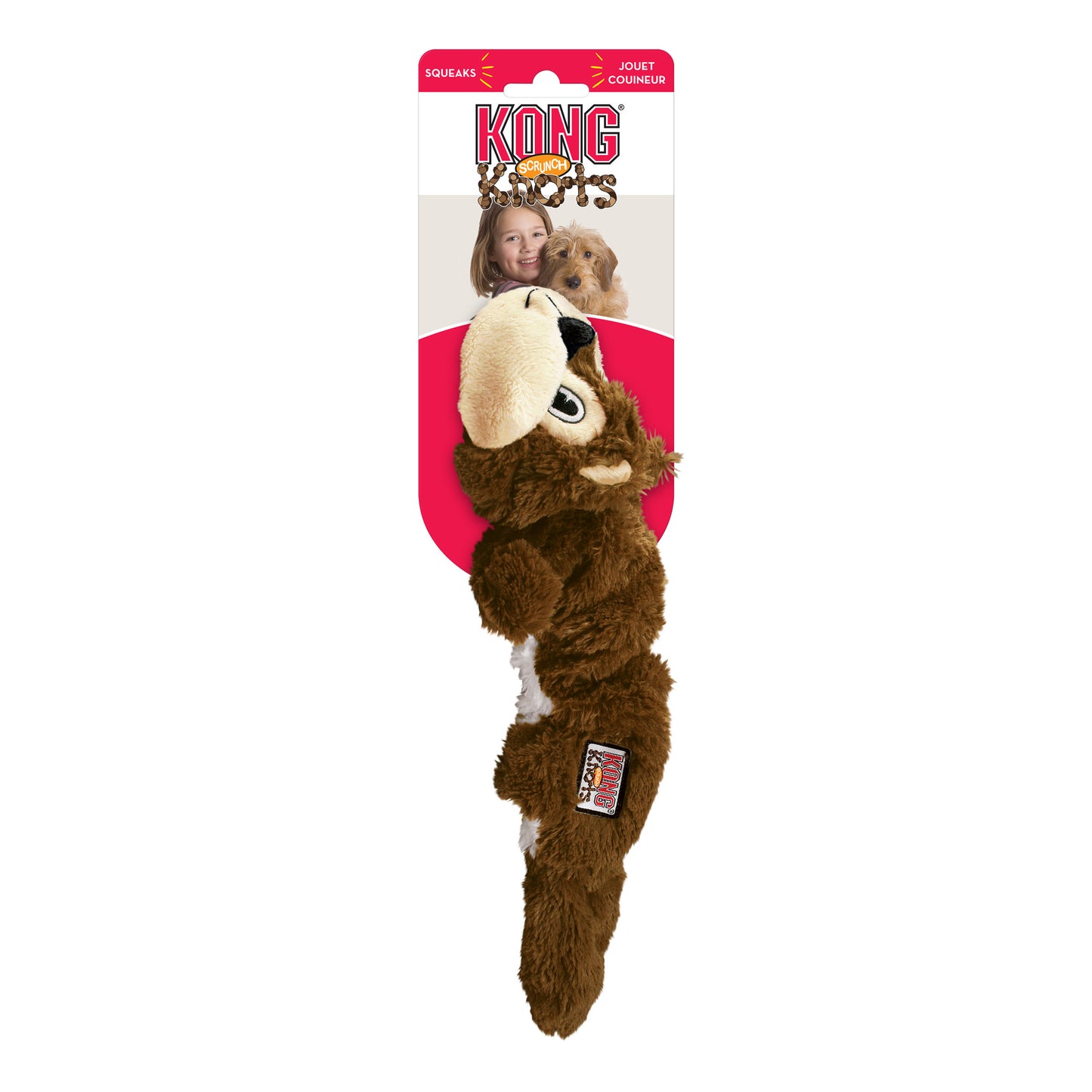 KONG Dog Toy Scrunch Knots Squirrel