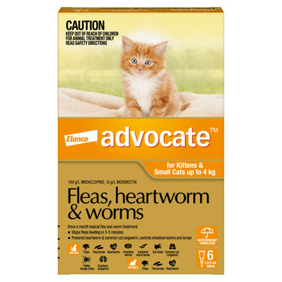 ADVOCATE Flea & Worming For Small Cats and Kittens Orange 0-4Kg