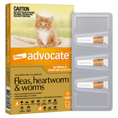 ADVOCATE Flea & Worming For Small Cats and Kittens Orange 0-4Kg