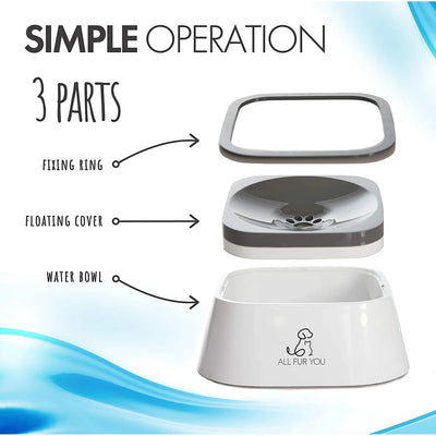 All Fur You Anti Splash Water Bowl For Cats and Dogs 1L
