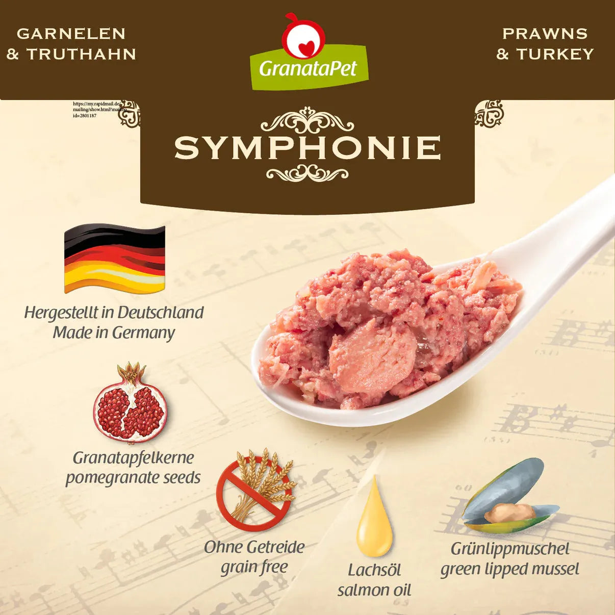 GranataPet Symphonie - No. 2 Prawns & Turkey Cat Wet Food