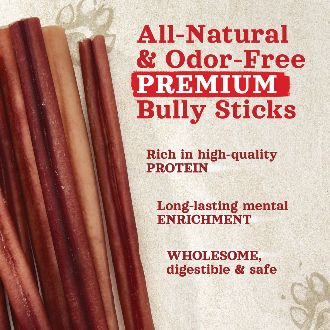 Natural Farm Dog Treat Large Bully Sticks 4Pack