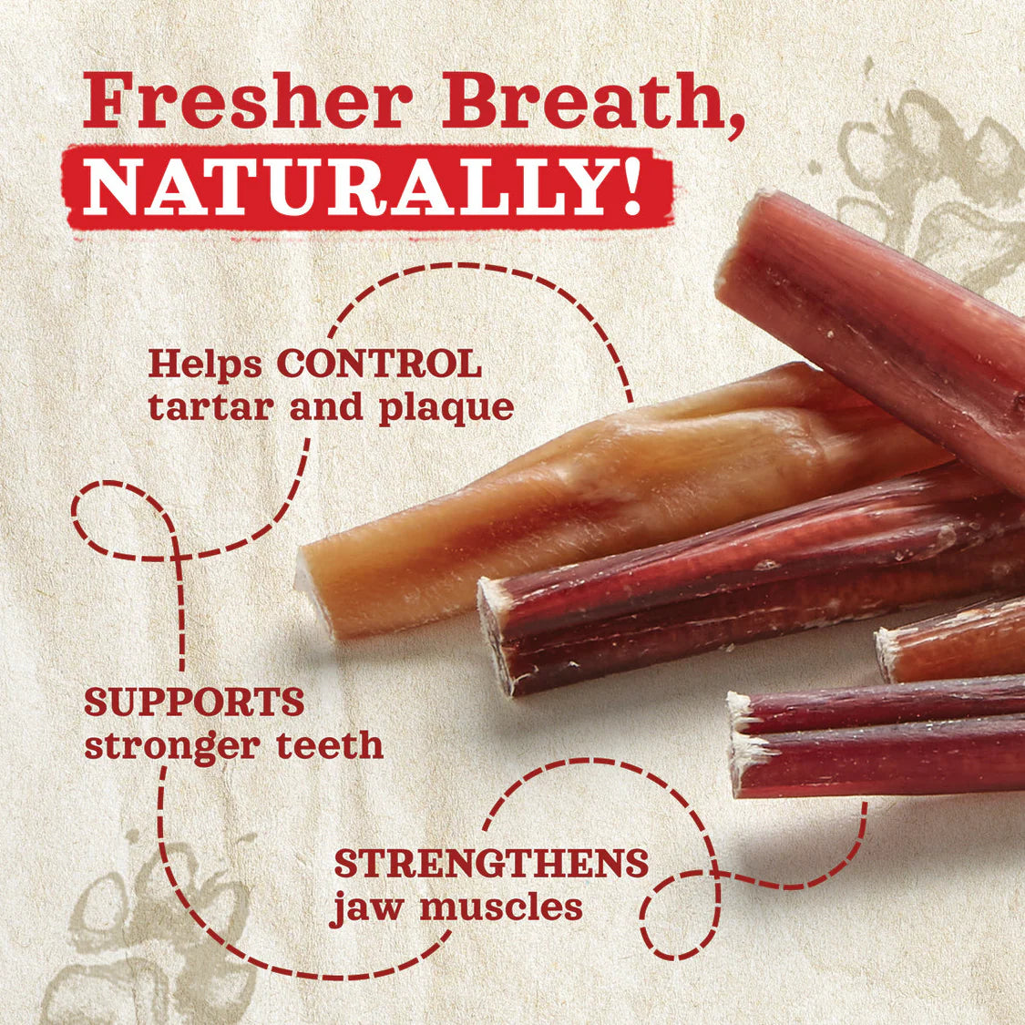 Natural Farm Dog Treat Large Bully Sticks 4Pack