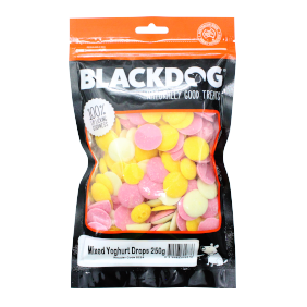 BLACKDOG Mixed Yoghurt Drops Dog Treats 250g