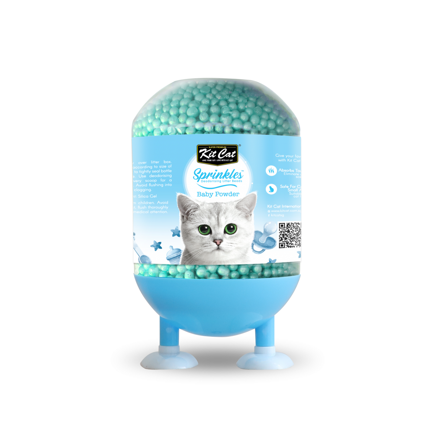 Kit Cat Deodorising Litter Sprinkles Baby Powder 240g