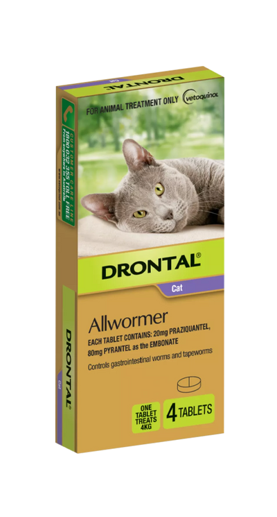 Drontal Allwormer® Tablets for Cats 4kg 4 Tablets