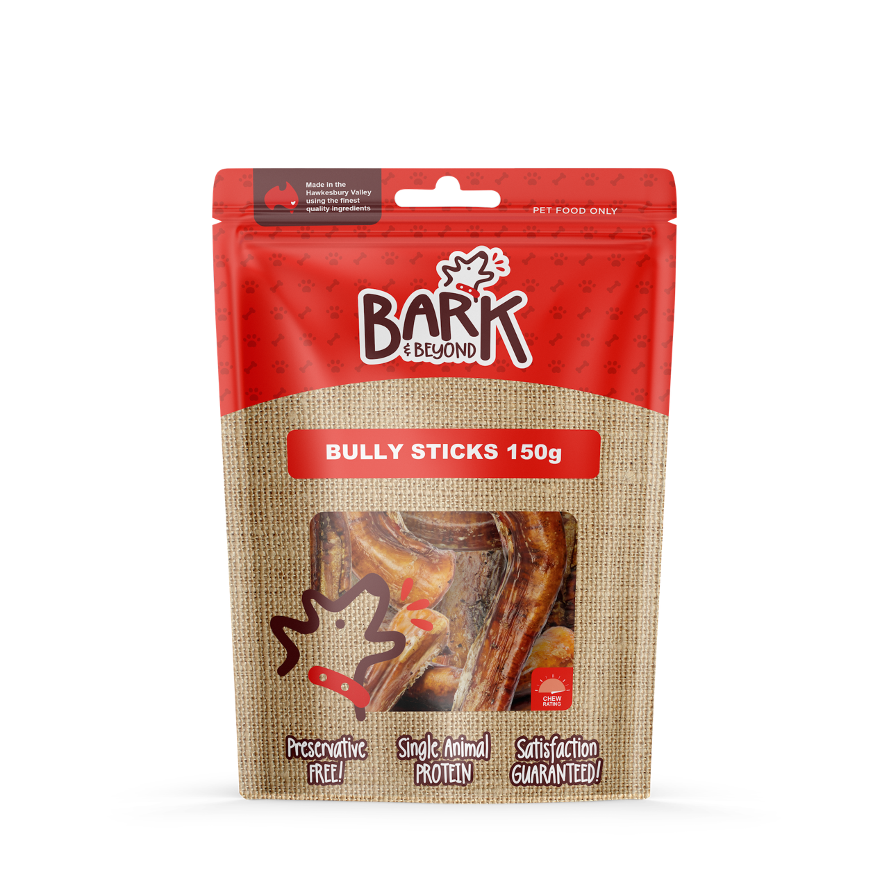 Bark & Beyond Dog Treats Bully Sticks 150g