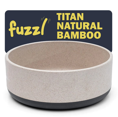 Fuzzl Titan Bamboo & Rubber Base Dog Bowl | Ultra Grip 22cm