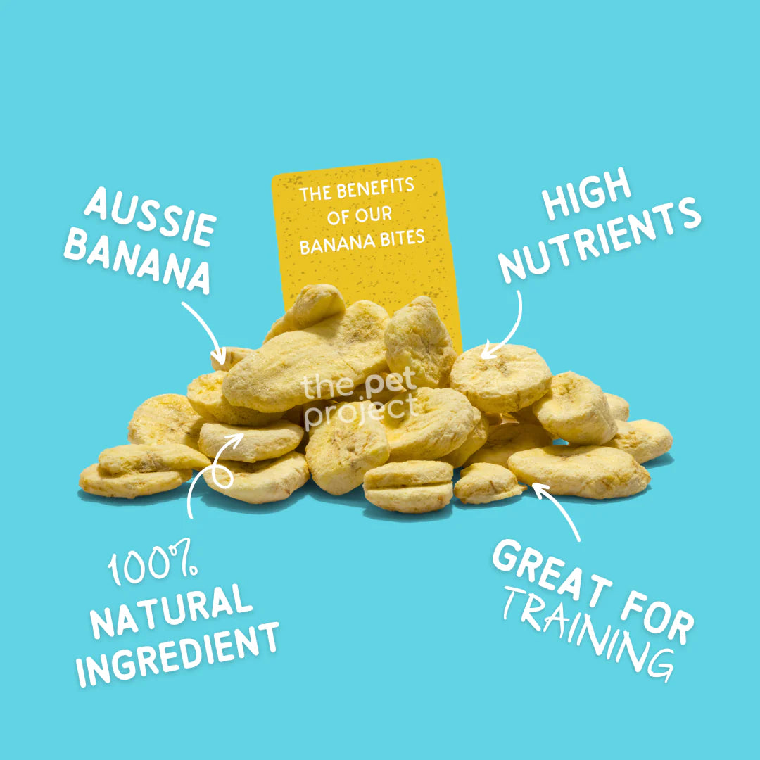 The Pet Projcet Dog Treats Freeze Dried Banana Bites 50g
