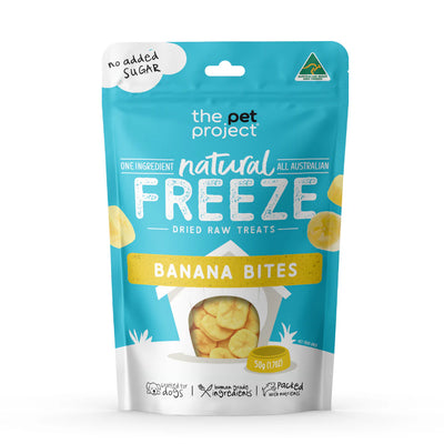 The Pet Projcet Dog Treats Freeze Dried Banana Bites 50g