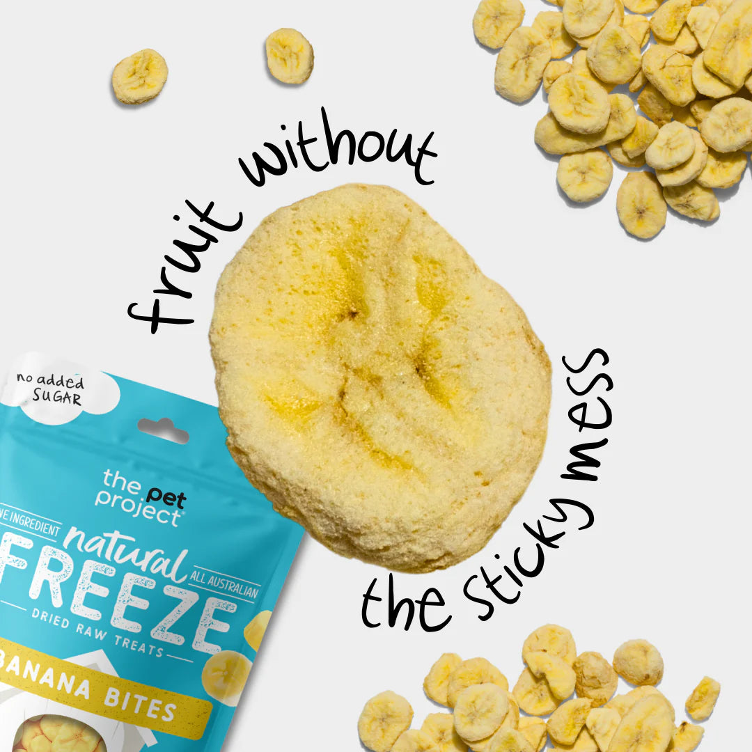 The Pet Projcet Dog Treats Freeze Dried Banana Bites 50g