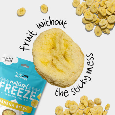 The Pet Projcet Dog Treats Freeze Dried Banana Bites 50g