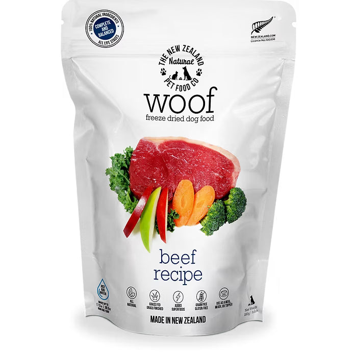 The New Zealand Natural Woof Freeze Dried Dog Food Beef 280g