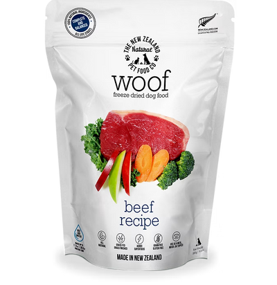 The New Zealand Natural Woof Freeze Dried Dog Food Beef 280g