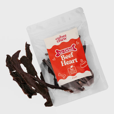 Cubee Chew Dog Treats Air-Dried Beef Heart 80g