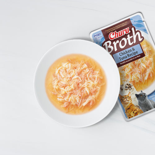 INABA Churu Broth Chicken with Salmon Recipe For Cat 40g