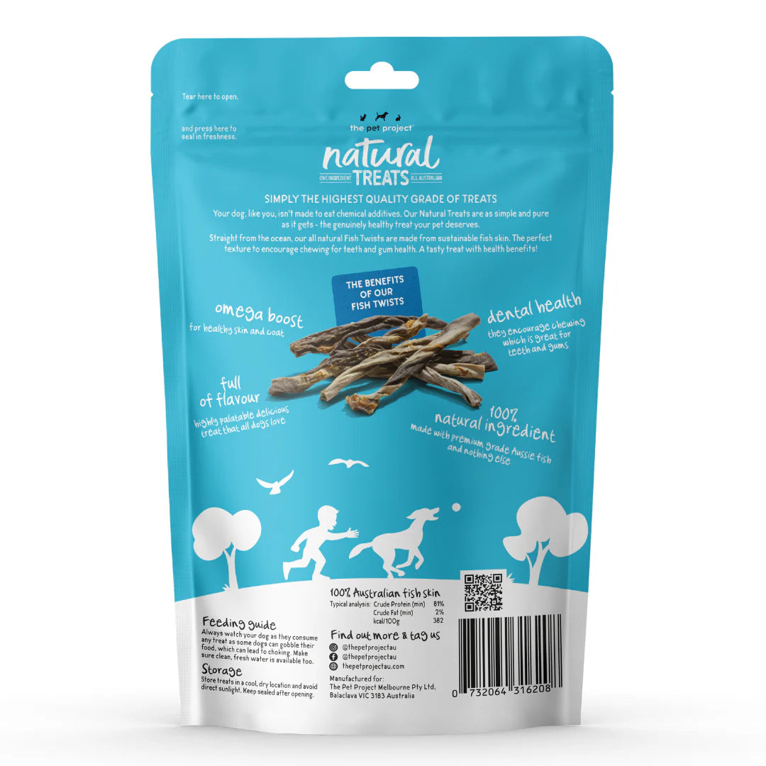 The Pet Projcet FISH TWISTS (100G) Dog Treats